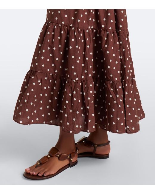 Rixo Purple Kendall Polka Dot Cotton Midi Dress