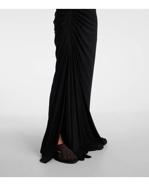 Gonna Lunga Con Ruches di Alaïa in Black