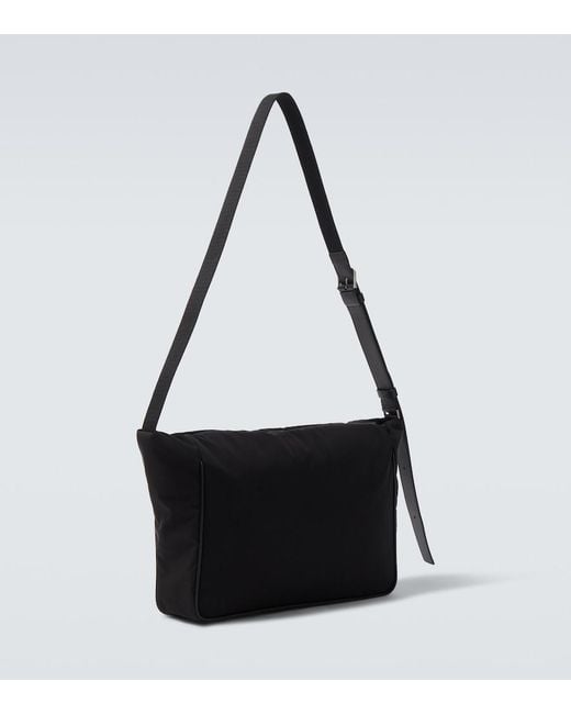 The Row Black Lloyd Leather-Trimmed Shoulder Bag for men