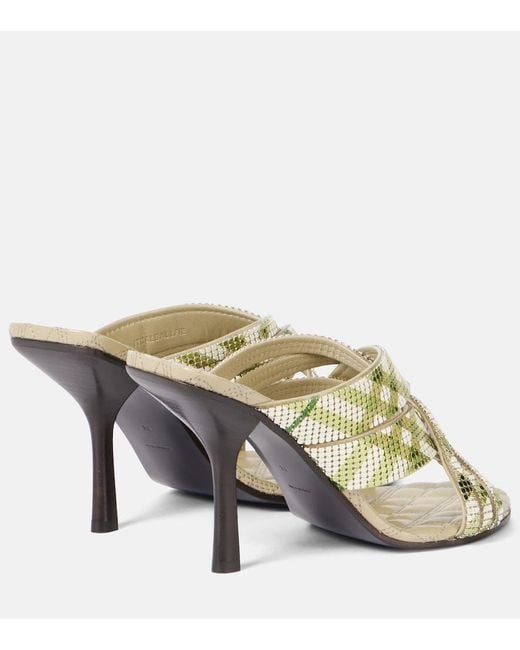 Burberry Metallic Cabana 90 Check Mules