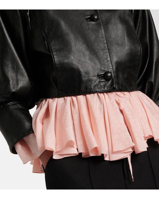 Chloé Black Cropped Leather Jacket