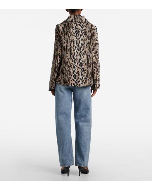 Rixo Black Leila Leopard-Print Jacket