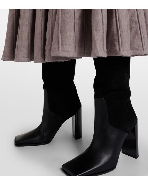 Alaïa Black 90 Leather And Suede Knee-High Boots