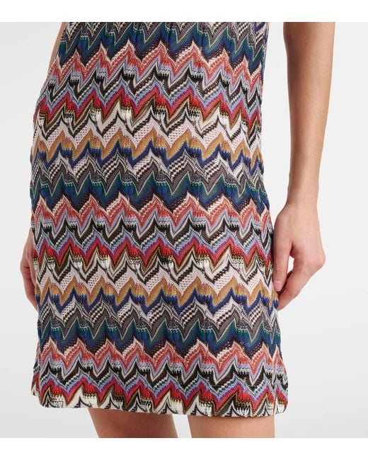 Abito Corto Con Lame A Zig-Zag di Missoni in Multicolor