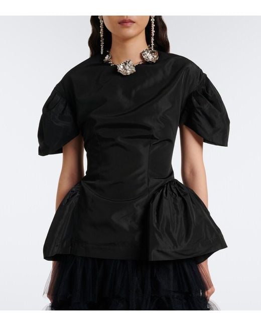Simone Rocha Black Peplum Top