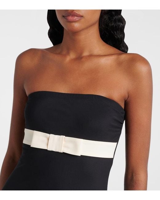 【Karla Colletto】 Bow-detail水着 Karla Colletto Kit Bow-Detail Swimsuit in Black | Lyst