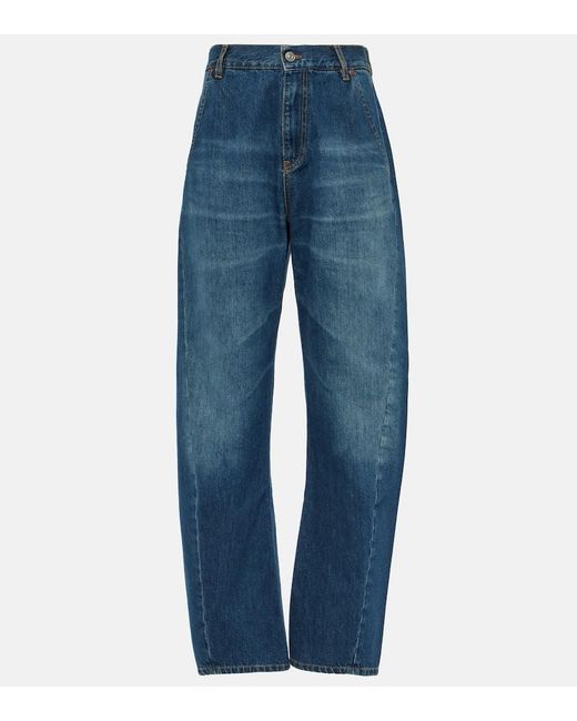Jeans barrell Twisted de tiro medio Victoria Beckham de color Blue