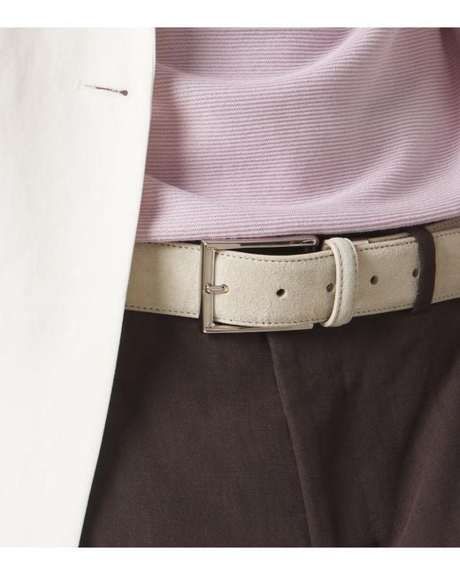 Canali Natural Suede Belt for men