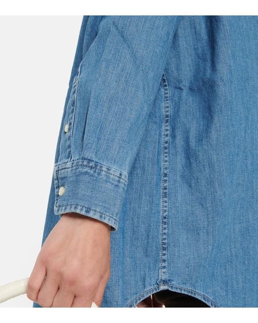 Polo Ralph Lauren Blue Denim Oversized Shirt For