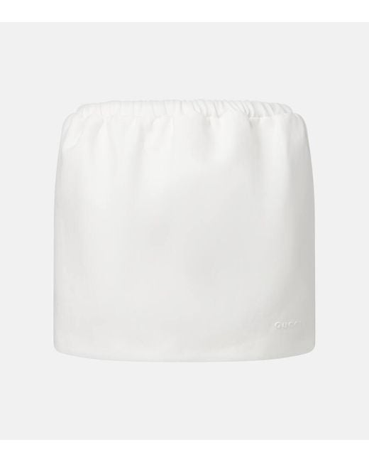 Minifalda Tulip De Lino Gucci de color White
