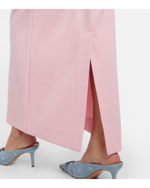 Staud Pink Jeremiah High-Rise Maxi Skirt
