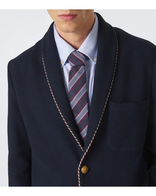 Valentino Blue Cotton Twill Blazer for men