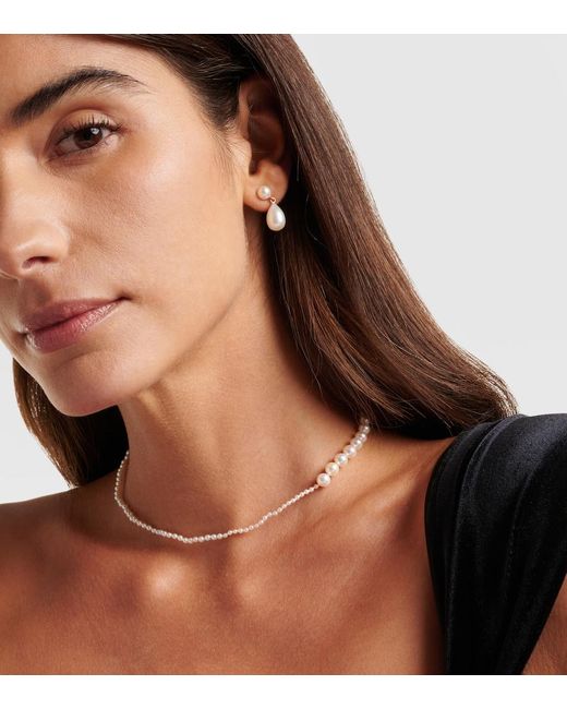 Sophie Bille Brahe White Petite Peggy 14Kt And Pearl Necklace