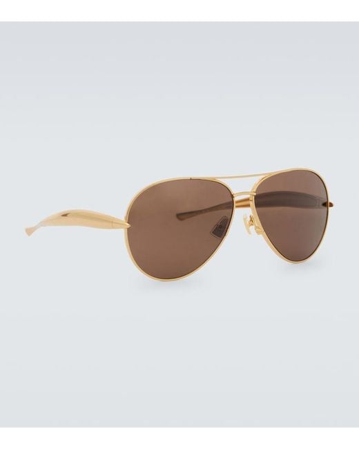 Bottega Veneta Brown Aviator Sunglasses for men