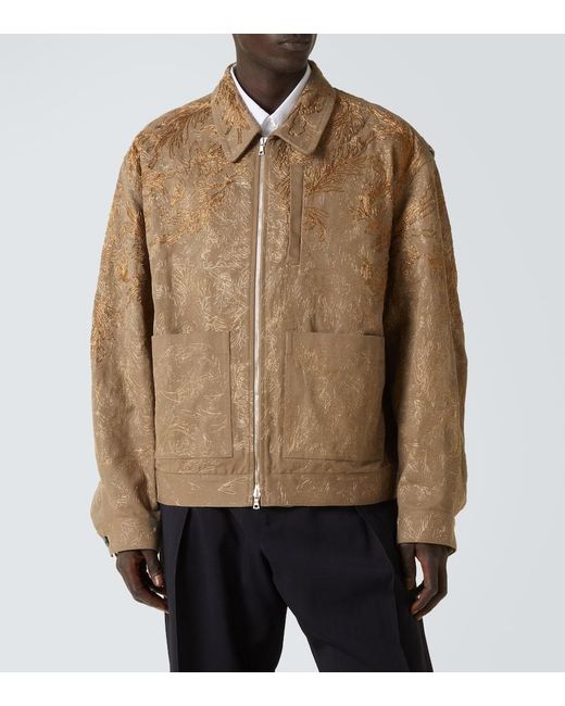 Chaqueta En Lame De Algodon Floral Dries Van Noten de hombre de color Brown
