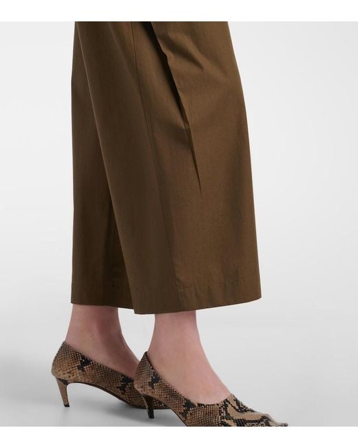 Khaite Brown Roma Cotton Poplin Wide-Leg Pants