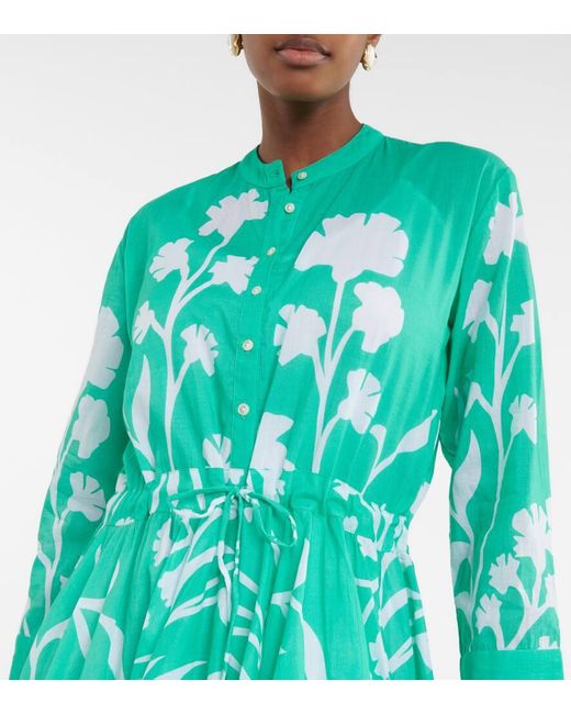 Juliet Dunn Blue Majorelle Cotton Shirt Dress