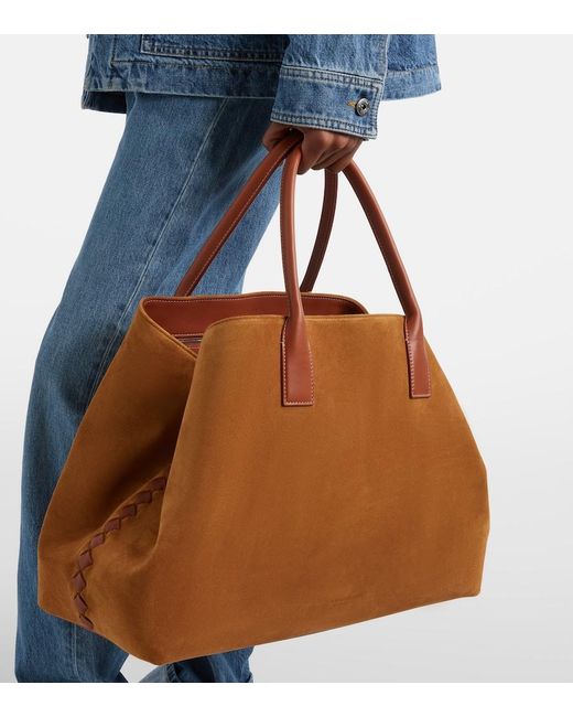 Bottega Veneta Brown Tote Bag Cabat Large Aus Veloursleder