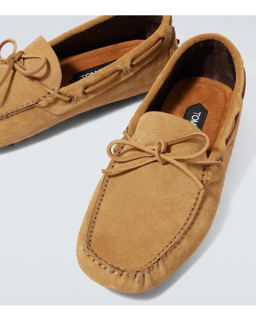 Tom Ford White Suede Driving Shoes for men