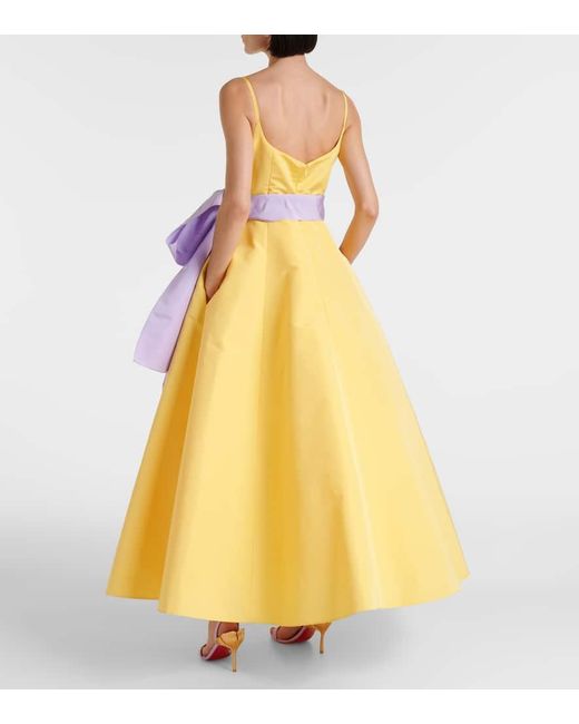Carolina Herrera Yellow Silk Faille Gown