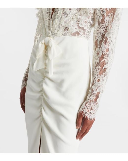 Alessandra Rich White Lace Gown
