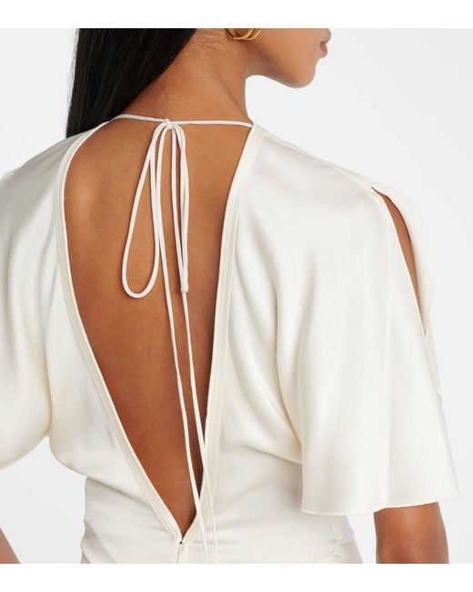 Victoria Beckham White Robe Aus Satin