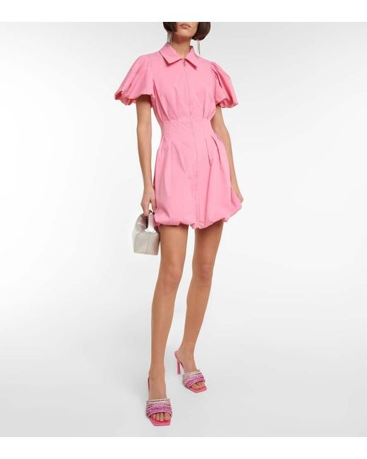 Jonathan Simkhai Pink Callista Puff Sleeve Minidress