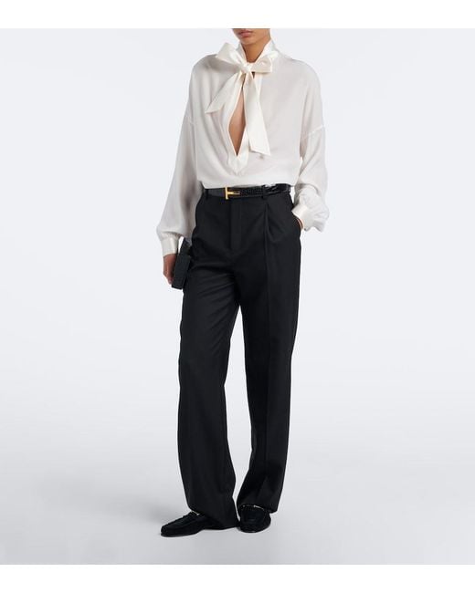 Tom Ford Black Suede Penny Loafers
