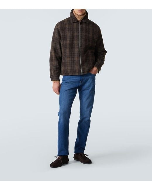 FRAME Black Checked Virgin Wool Blouson Jacket for men