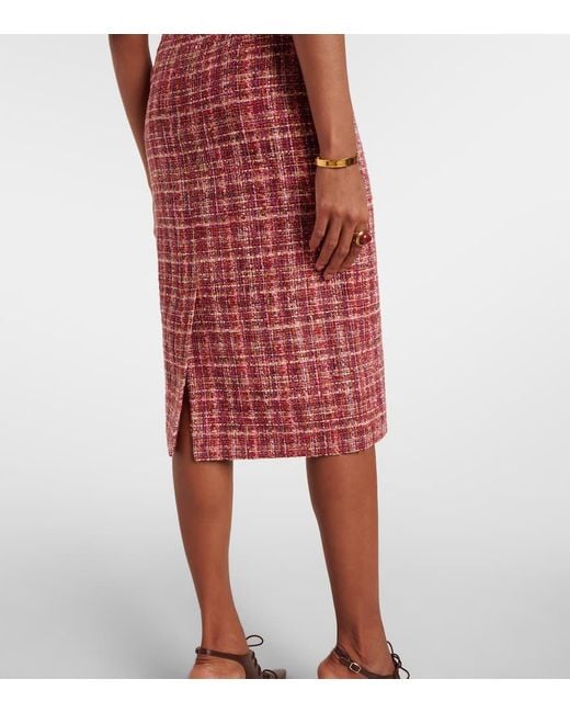 Etro Red Cotton And Wool-Blend Midi Dress