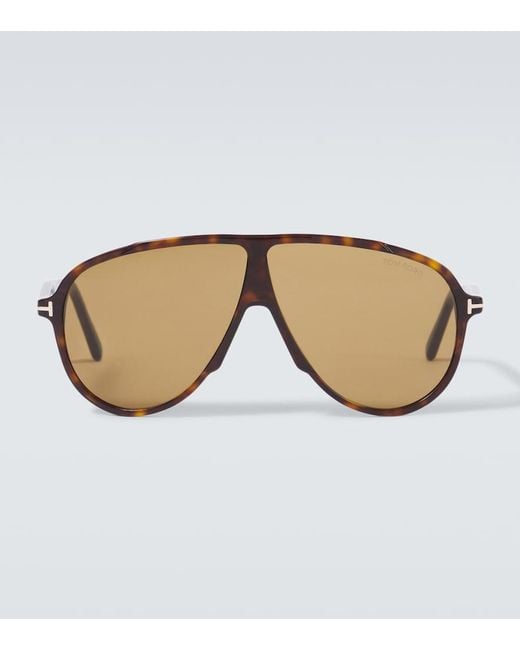 Tom Ford Brown Vladimir Pilot Sunglasses for men
