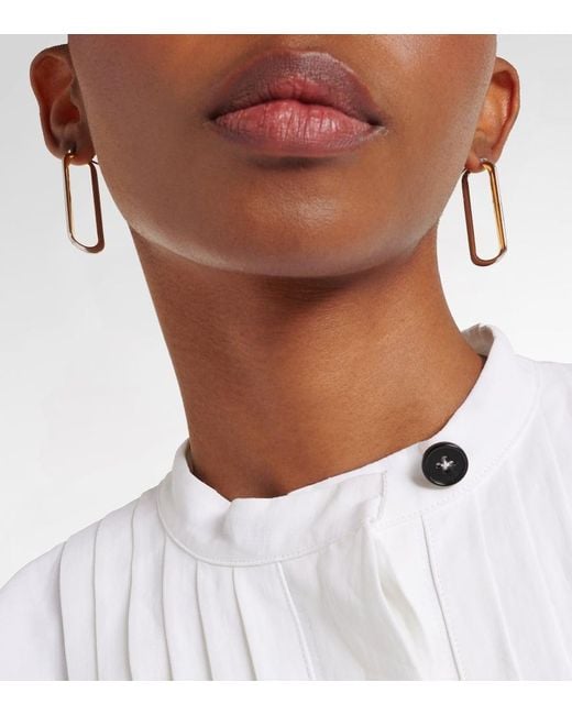 Jil Sander White Hoop Earrings