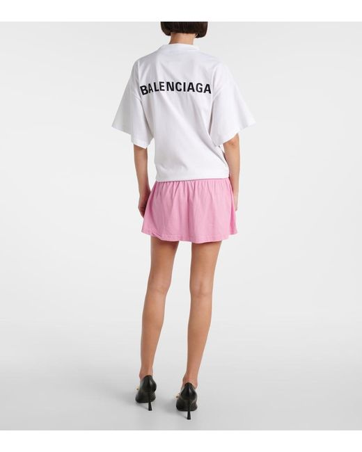 Balenciaga Pink Laurel Cotton Jersey Miniskirt