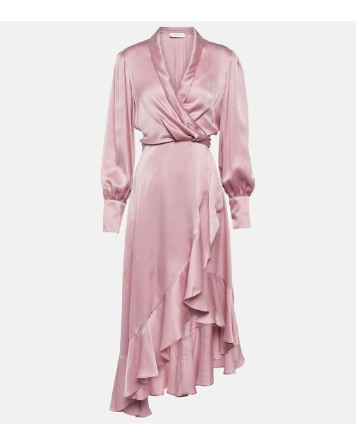 Vestido envolvente de seda Zimmermann de color Pink