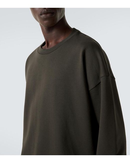 The Row Black Ezan Cotton Sweatshirt for men