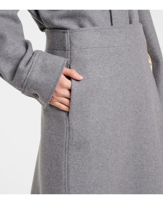 Jil Sander Gray Wool-Blend Wrap Skirt
