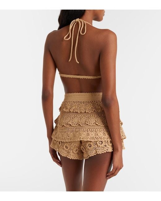 Loewe Natural Paula's Ibiza Crochet Cotton Micro Shorts