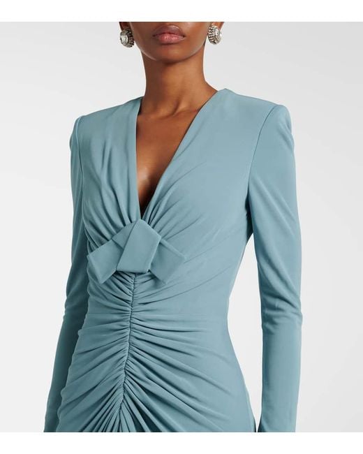 Vestido De Fiesta De Jersey Con Lazo Elie Saab de color Blue