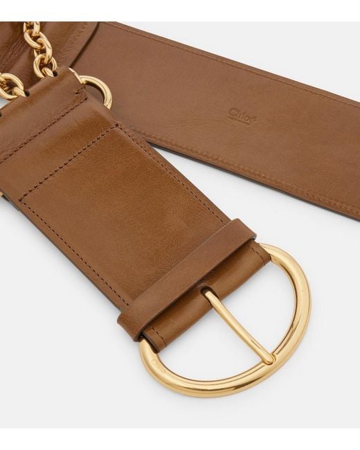 Cinturon Camera Chain De Piel Chloé de color Brown