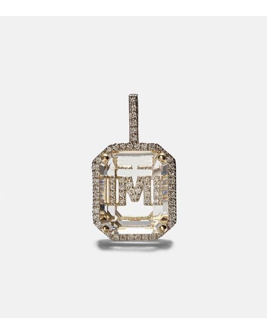 Mateo White Initial 14Kt Necklace With Quartz And Diamonds