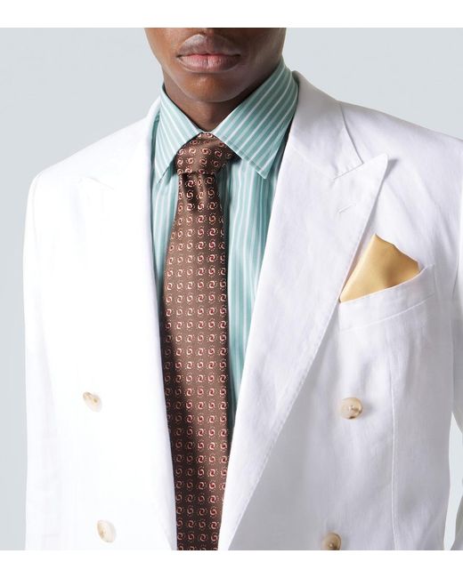 Charvet Blue Striped Cotton Poplin Shirt for men