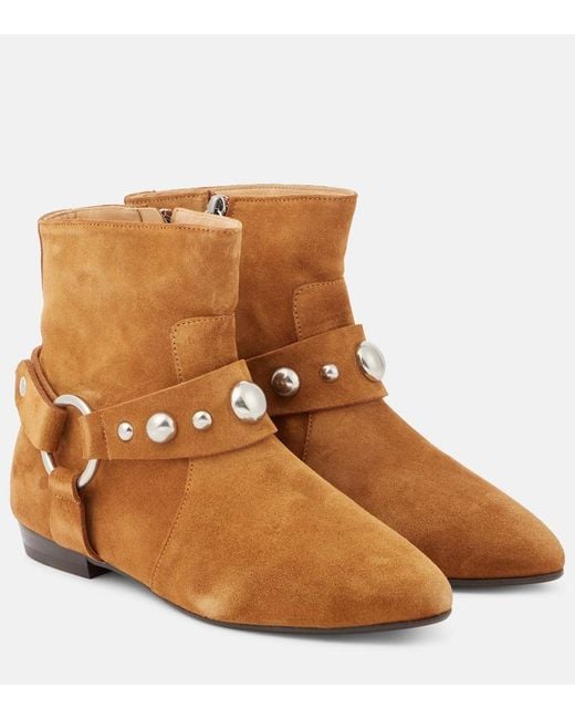 Isabel Marant Brown Siago Low Heels Ankle Boots