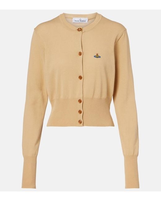 Vivienne Westwood Natural Bea Cropped Cotton Cardigan