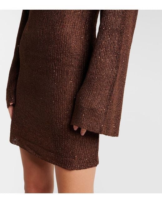 Bananhot Brown Candy Sequined Minidress