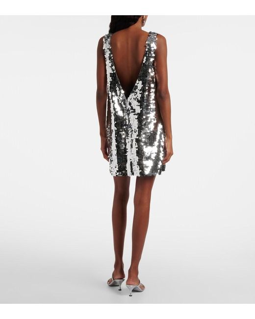 Dolce & Gabbana White Sequined Open-Back Minidress