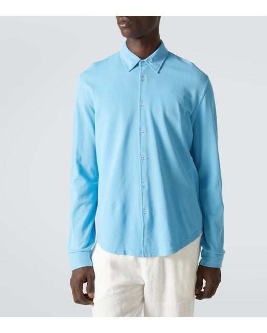 Orlebar Brown Blue Giles Cotton Pique Shirt for men