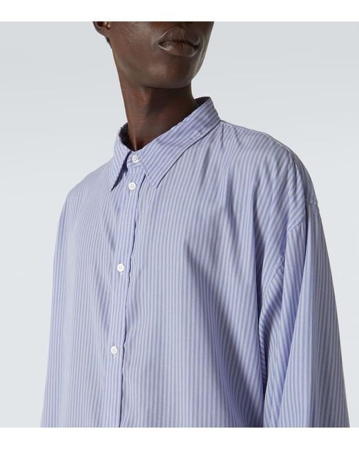 Camicia Oversize A Righe di Balenciaga in Blue da Uomo