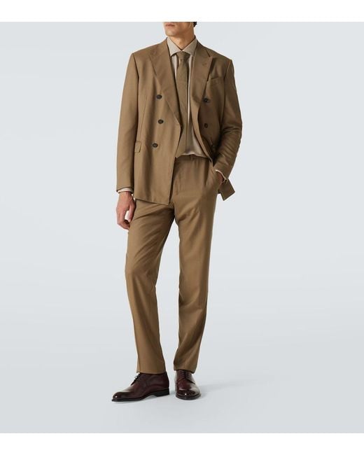 Zegna Brown Leather Derby Shoes for men