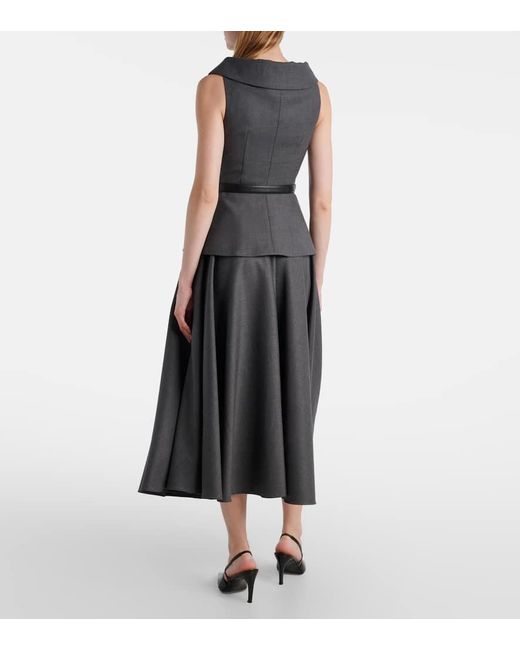 Self-Portrait Gray Midikleid Aus Einem Wollgemisch