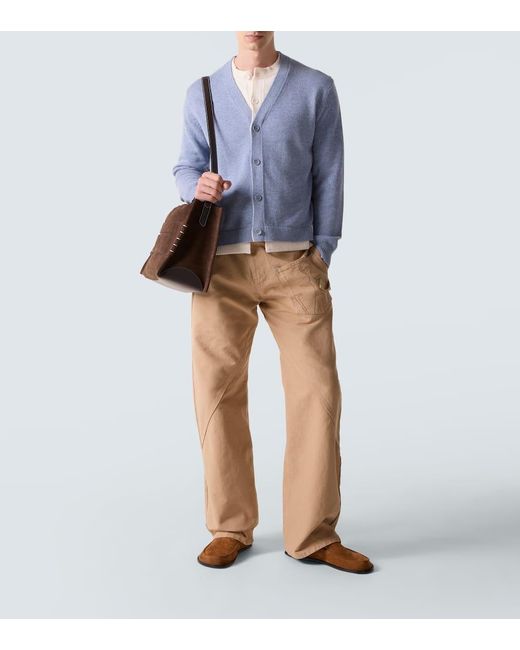 J.W. Anderson Blue Wool And Cashmere Cardigan for men